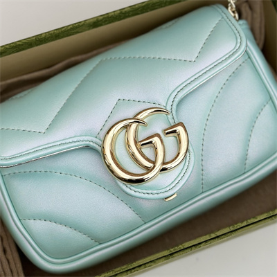 Gucci GG MARMONT  MINI BAG Lt Blue iridescent 476433