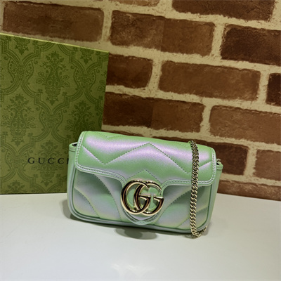 Gucci GG MARMONT MINI BAG Lt Green iridescent 476433