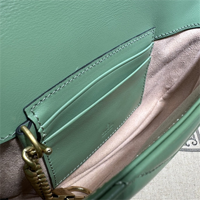 Gucci GG MARMONT MATELASS?? CHAIN MINI BAG Green 746431