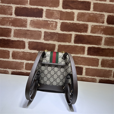Gucci OPHIDIA MINI BACKPACK Beige and ebony GG Supreme canvas 795221