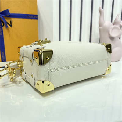 LV Side Trunk PM Bag Grained Calfskin White M23915