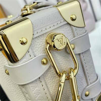 LV Side Trunk PM Bag Grained Calfskin White M23915