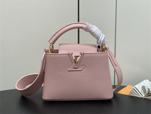 L.V Capucines Mini Bag Taurillon Leather Rose Pink M23792