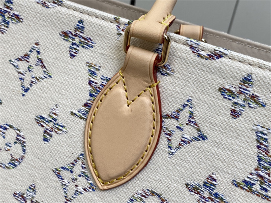 L.V ONTHEGO MM Denim Textile Jacquard White Color M24708