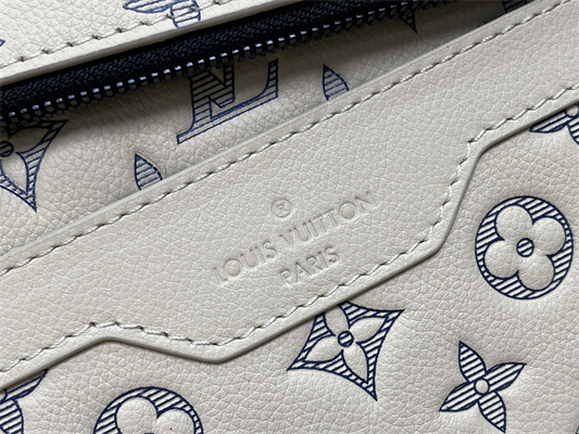 L.V Trio Messenger Monogram Shadow Calfskin Leather White/Navy Blue