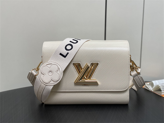 L.V Twist MM Bag With Strap EPI Leather Cream M24765