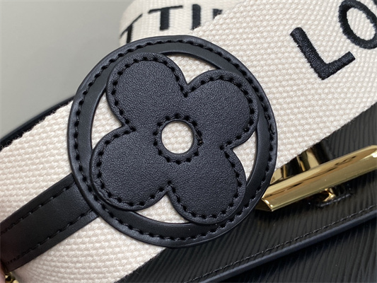 L.V Twist MM Bag With Strap EPI Leather Black M24765