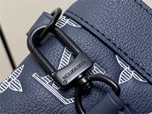 L.V Pochette To-Go Monogram Shadow Calfskin Leather Ink Blue/White