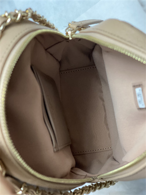 Cha.nel Mini Backpack Grained Calfskin Gold-Tone Metal Beige AP3753