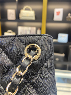 Cha.nel BUCKET BAG Grained Calfskin Gold-Tone Metal Black AS3176