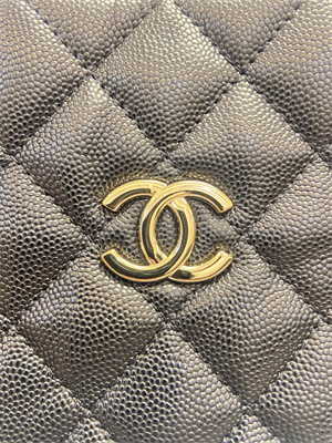 Cha.nel BUCKET BAG Grained Calfskin Gold-Tone Metal Black AS3176