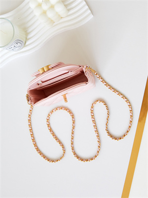 Chanel Clutch With Chain Shiny Aged Calfskin Gold-Tone Metal Pink AP3435