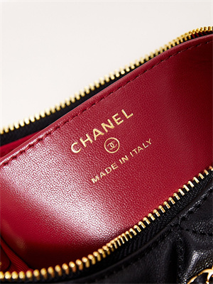 CHANEL 19 CLUTCH WITH CHAIN Shiny Lambskin, Gold-Tone, Silver-Tone & Ruthenium-Finish Metal Black AP3763