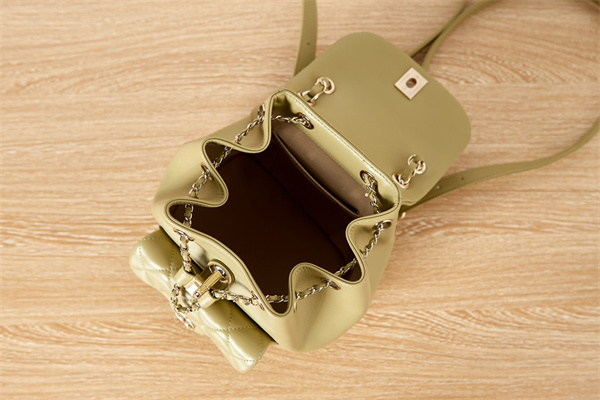 Cha.nel Duma Backpack Lambskin Gold Tone Metal Yellow AS2908