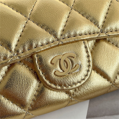 Chanel Belt bag With Chain Metallic Lambskin Gold Tone Metal Gold Color A81081