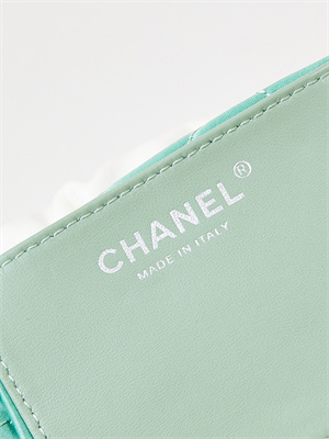 Cha.nel 22 Mini Handbag Shiny Calfskin Gradient White/Green AS3980