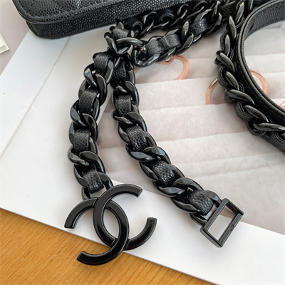 Chanel Belt bag Grained Calfskin Black Tone Metal Black A81088