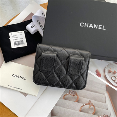 Chanel Belt bag Grained Calfskin Black Tone Metal Black A81088