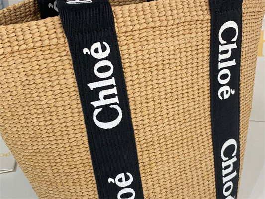 Chloe Large Woody Tote Bag In Nature Fibers