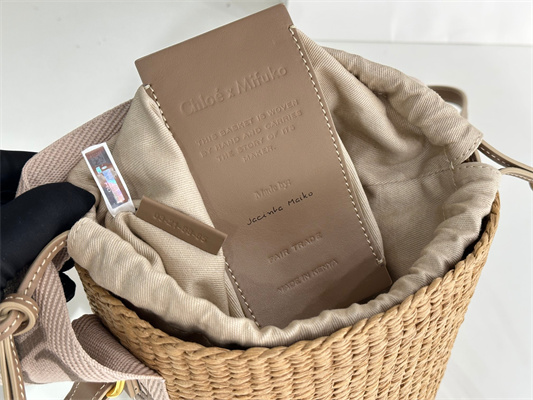 Chloe Small Woody Tote Bag In Nature Fibers 6865