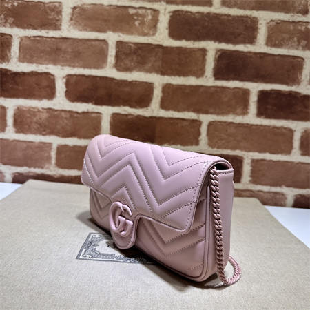 Gucci GG MARMONT Mini Bag With Card Case Pink/White 751526