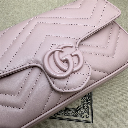 Gucci GG MARMONT Mini Bag With Card Case Pink/White 751526