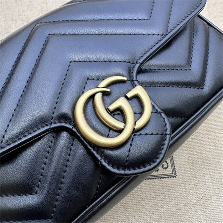 Gucci GG MARMONT Mini Bag With Card Case Black/White 751526