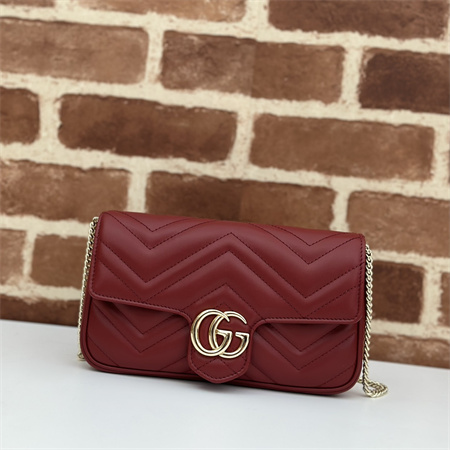 Gucci GG MARMONT Mini Bag With Card Case Burgundy/White 751526