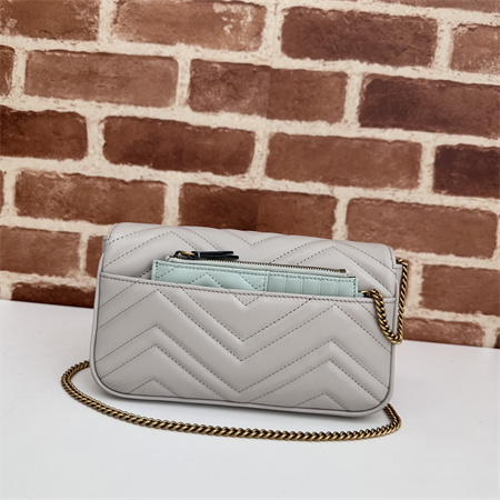 Gucci GG MARMONT Mini Bag With Card Case Light Grey/Green 751526