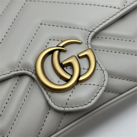 Gucci GG MARMONT Mini Bag With Card Case Light Grey/Green 751526