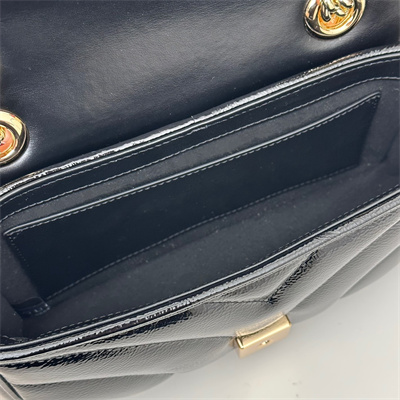 Gucci GG MARMONT Small  Shoulder Bag Patent Leather Black 446744