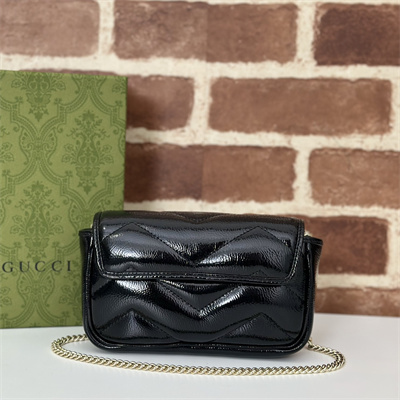 Gucci GG MARMONT  MINI BAG Patent Leather Black 476433