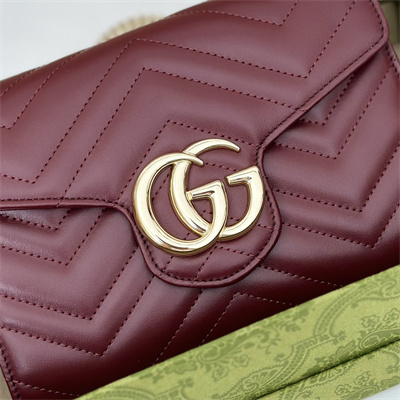 Gu.cci GG Marmont Mini Bag Burgundy 474575