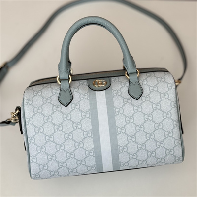 Gu.cci Ophidia GG Small Top Handle Bag Grey Blue 772061