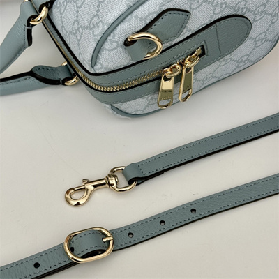 Gu.cci Ophidia GG Small Top Handle Bag Grey Blue 772061