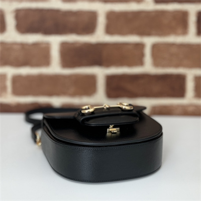 Gu.cci Horsebit 1955 Mini Top Handle Bag Black Leather 781387