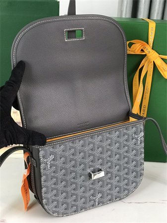 Belvedere PM Bag Goyardine Canvas & Decize Taurillon Leather Grey