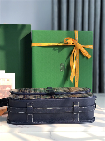 Belvedere MM Bag Goyardine Canvas & Decize Taurillon Leather Navy Blue