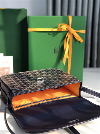 Belvedere MM Bag Goyardine Canvas & Decize Taurillon Leather Navy Blue