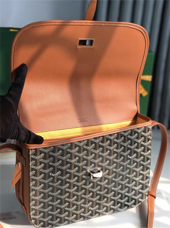 Belvedere MM Bag Goyardine Canvas & Decize Taurillon Leather Black-Tan