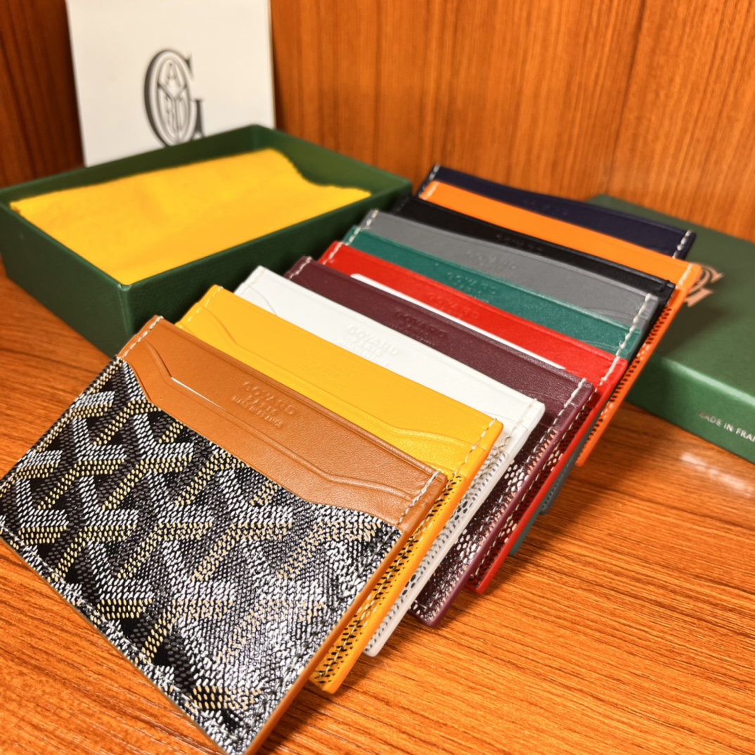 Saint-Sulpice Card Wallet Goyardine Canvas & Vauzelles Leather Ten Colors