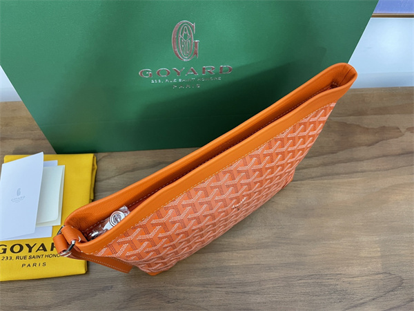 CONTI POUCH Goyardine Canvas&Chevroches Calfskin Orange
