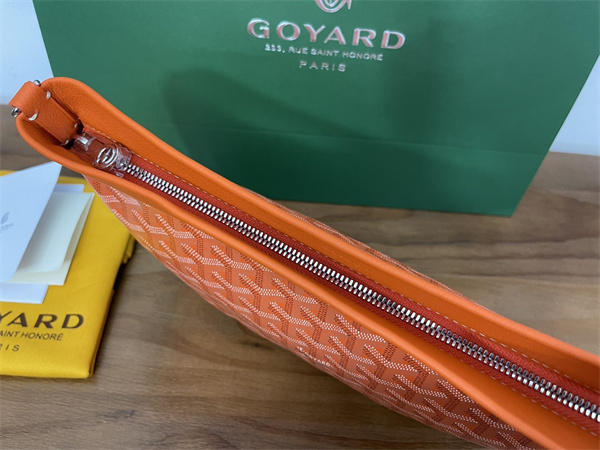 CONTI POUCH Goyardine Canvas&Chevroches Calfskin Orange