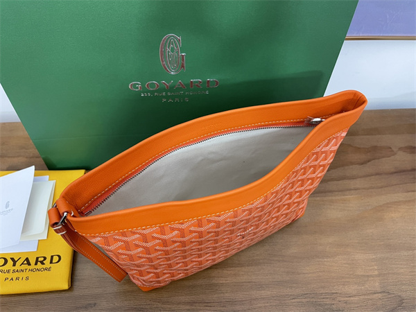CONTI POUCH Goyardine Canvas&Chevroches Calfskin Orange