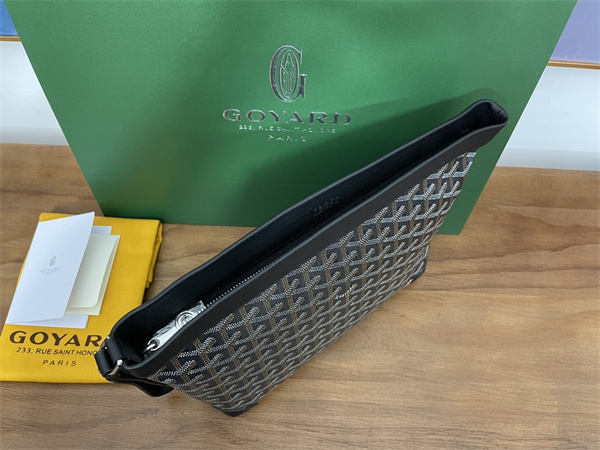 CONTI POUCH Goyardine Canvas&Chevroches Calfskin Black