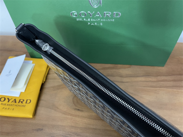 CONTI POUCH Goyardine Canvas&Chevroches Calfskin Black