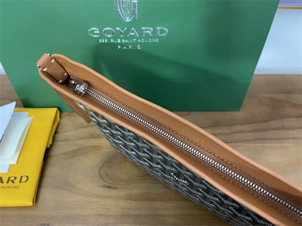 CONTI POUCH Goyardine Canvas&Chevroches Calfskin Black-Tan