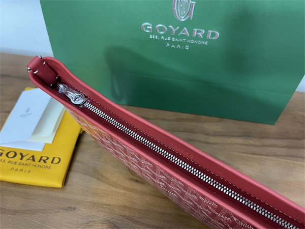 CONTI POUCH Goyardine Canvas&Chevroches Calfskin Red