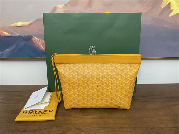 CONTI POUCH Goyardine Canvas&Chevroches Calfskin Yellow