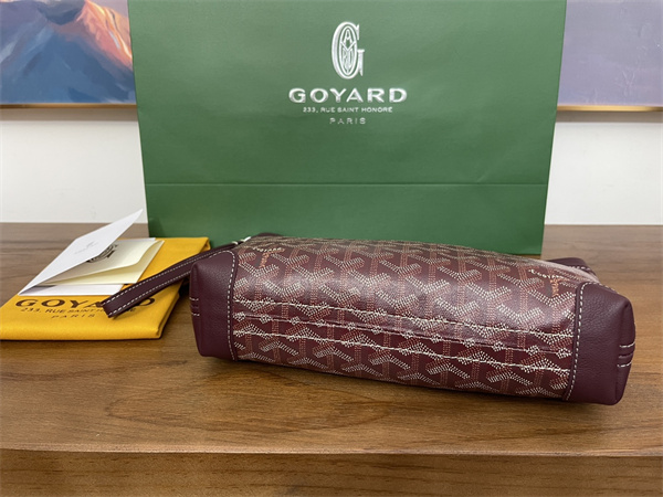 CONTI POUCH Goyardine Canvas&Chevroches Calfskin Burgundy